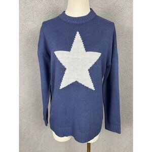 Just Polly Juniors' Blue Star Pattern Pullover Sweater Size Extra Small NWT's